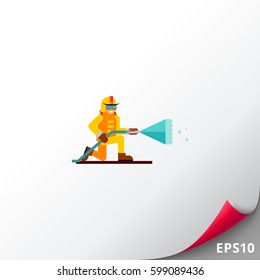 Firefighter flat icon