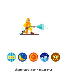 Firefighter flat icon