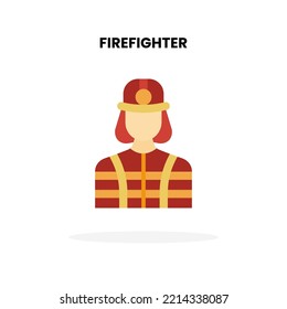 Feuerwehrleute flach Symbol. Vektorgrafik auf weißem Hintergrund.