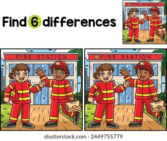 Firefighter Friend Find The Differences