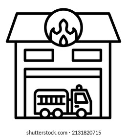 Firefighter Garage icon vector image. Can also be used for web apps, mobile apps and print media.