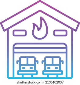 Firefighter Garage vector icon. Can be used for printing, mobile and web applications.