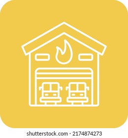Firefighter Garage vector icon. Can be used for printing, mobile and web applications.