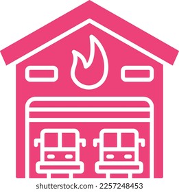 Firefighter Garage vector icon. Can be used for printing, mobile and web applications.