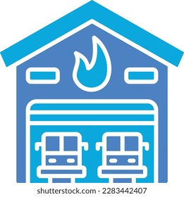 Firefighter Garage vector icon. Can be used for printing, mobile and web applications.