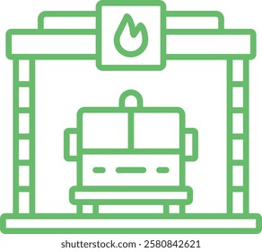 Firefighter Garage vector icon. Can be used for printing, mobile and web applications.