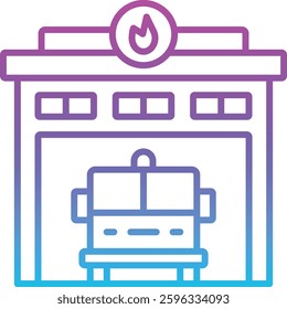 Firefighter Garage vector icon. Can be used for printing, mobile and web applications.