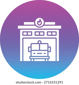 Firefighter Garage vector icon. Can be used for printing, mobile and web applications.