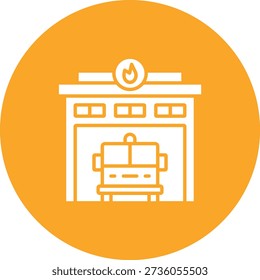 Firefighter Garage vector icon. Can be used for printing, mobile and web applications.