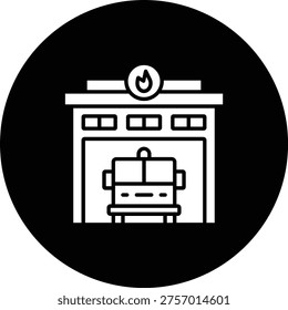 Firefighter Garage vector icon. Can be used for printing, mobile and web applications.