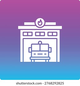Firefighter Garage vector icon. Can be used for printing, mobile and web applications.
