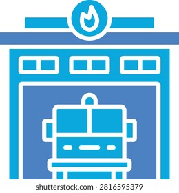 Firefighter Garage vector icon. Can be used for printing, mobile and web applications.