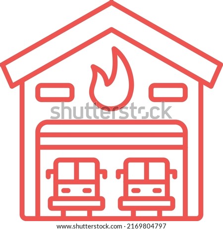 Firefighter Garage vector icon. Can be used for printing, mobile and web applications.