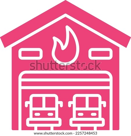 Firefighter Garage vector icon. Can be used for printing, mobile and web applications.