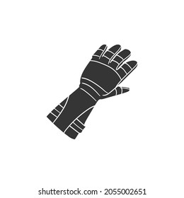 Firefighter Glove Icon Silhouette Illustration. Fireman Vector Graphic Pictogram Symbol Clip Art. Doodle Sketch Black Sign.