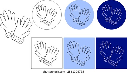 Firefighter Gloves graphic line vector logo icon. linear style sign for mobile concept and web design. Heat resistant gloves outline vector icon. Symbol, logo illustration. Vector graphics
