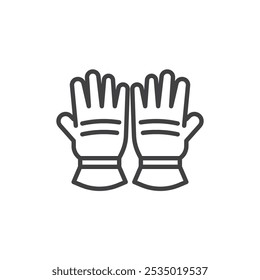 Firefighter Gloves line icon. linear style sign for mobile concept and web design. Heat resistant gloves outline vector icon. Symbol, logo illustration. Vector graphics