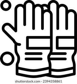 Diseño de vectores de iconos lineales para guantes de incendios