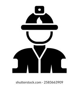 Firefighter Glyph Icon Vector Design