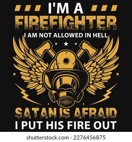 Firefighter graphics tshirt design vector design 