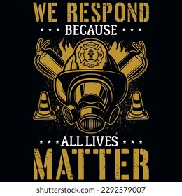 Firefighter graphics tshirt design vector design 