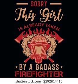 Firefighter graphics tshirt design vector design 