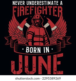 Firefighter graphics tshirt design vector design 