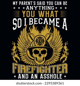 Firefighter graphics tshirt design vector design 
