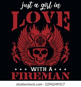 Diseño vectorial de diseño de camisetas de gráficos para bomberos 