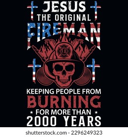 Diseño vectorial de diseño de camisetas de gráficos para bomberos 