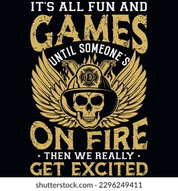 Firefighter graphics tshirt design vector design 