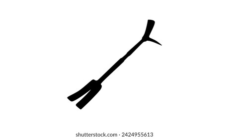 firefighter halligan bar, black isolated silhouette