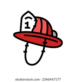 firefighter hat cap color icon vector. firefighter hat cap sign. isolated symbol illustration