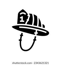 firefighter hat cap glyph icon vector. firefighter hat cap sign. isolated symbol illustration