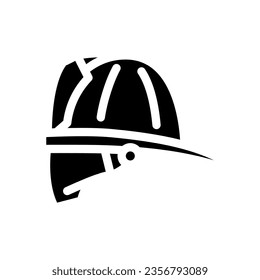 firefighter hat cap glyph icon vector. firefighter hat cap sign. isolated symbol illustration