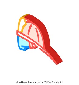 firefighter hat cap isometric icon vector. firefighter hat cap sign. isolated symbol illustration