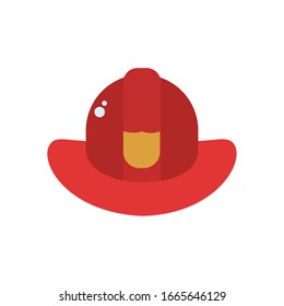 firefighter hat flat style icon design, Emergency rescue save department 911 danger help safety and aid theme Vector illustration