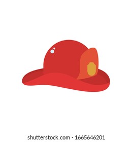 firefighter hat flat style icon design, Emergency rescue save department 911 danger help safety and aid theme Vector illustration