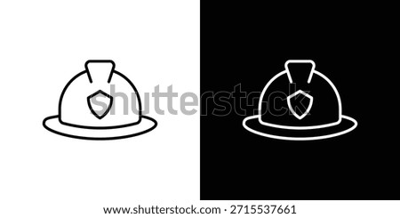 Firefighter hat icon in line design. Editable stroke icons.