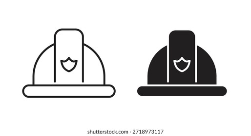 Icono de sombrero de bombero. Símbolo, ilustración del logotipo. conjunto de iconos gráficos