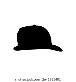 Firefighter hat silhouette vector flat illustration design.