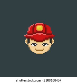 cabeza de bombero en forma de píxel