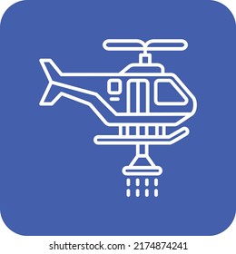 Icono vectorial del helicóptero contra incendios. Se puede usar para imprimir, móviles y aplicaciones web.