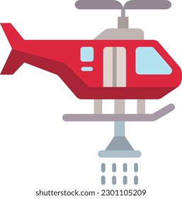 Firefighter Helicopter vector icon. Can be used for printing, mobile and web applications.
