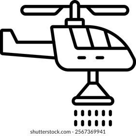 Firefighter Helicopter vector icon. Can be used for printing, mobile and web applications.