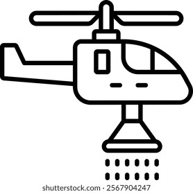 Firefighter Helicopter vector icon. Can be used for printing, mobile and web applications.