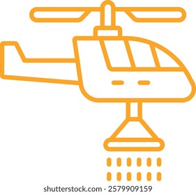 Firefighter Helicopter vector icon. Can be used for printing, mobile and web applications.