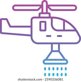 Firefighter Helicopter vector icon. Can be used for printing, mobile and web applications.