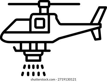 Icono del Vector del helicóptero del bombero. Se puede utilizar para aplicaciones de impresión, móviles y de Web.
