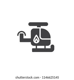 Firefighter Helicopter vector icon. filled flat sign for mobile concept and web design. Rescue helicopter simple solid icon. Symbol, logo illustration. Pixel perfect vector graphics